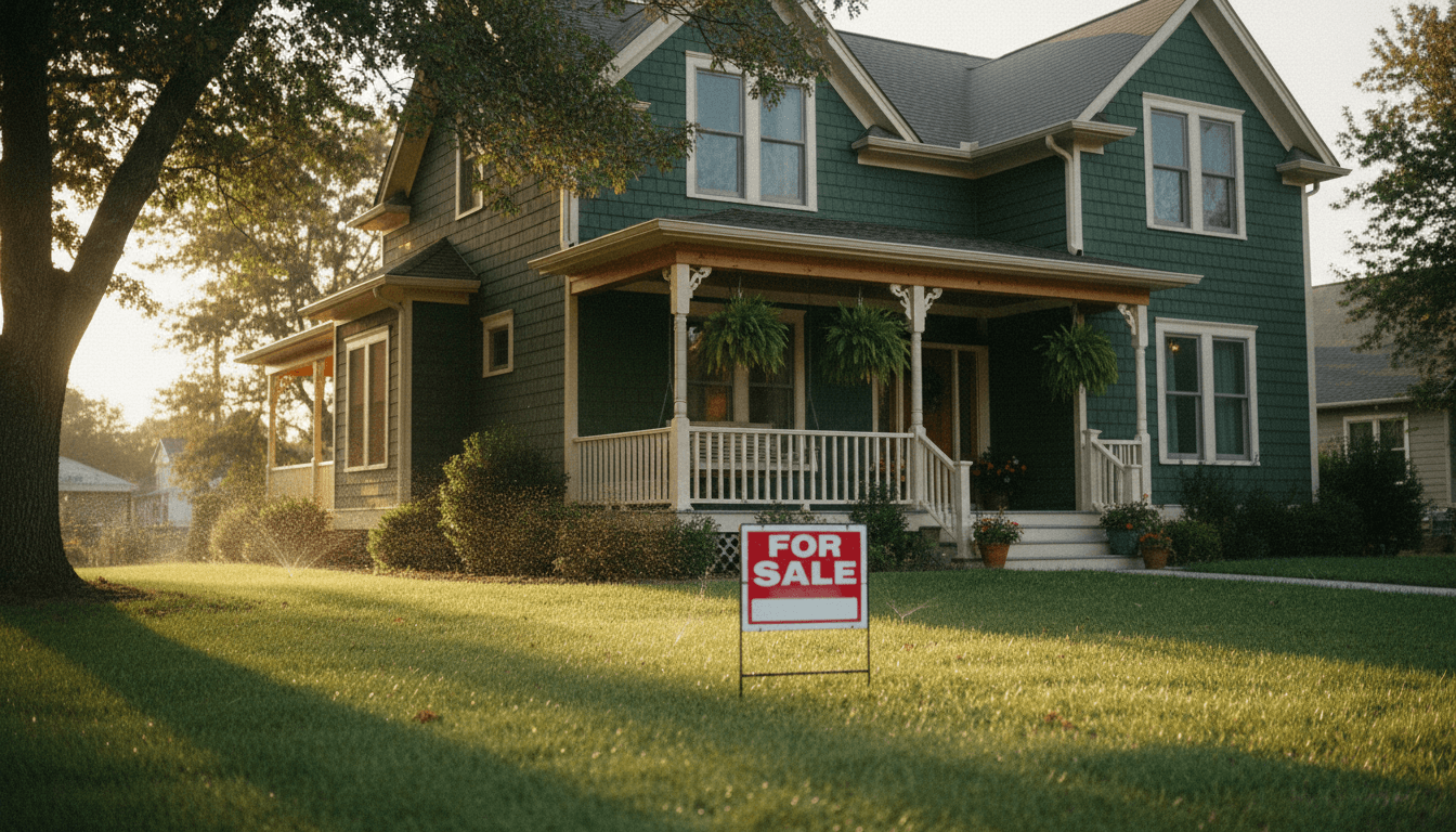 Single-family home with a for sale sign in the yard in Ohio